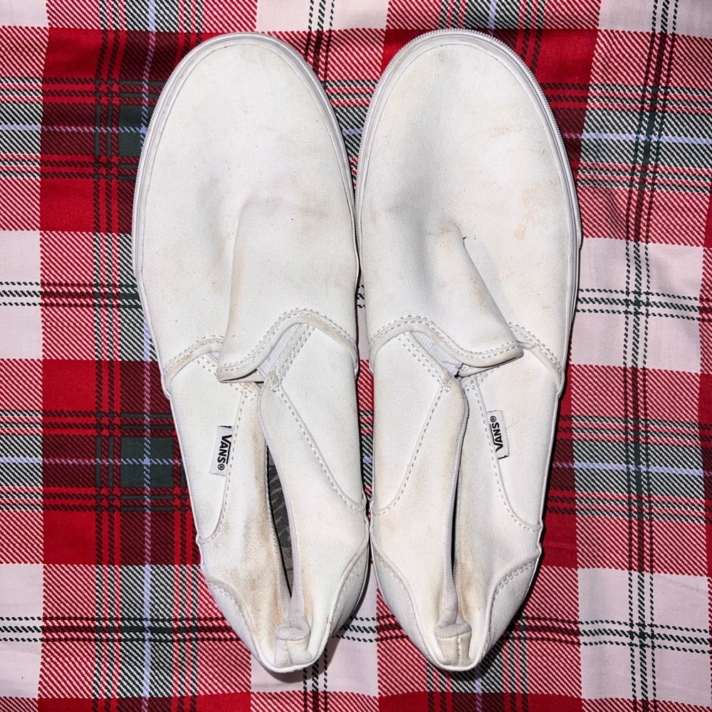 Vans White Slip-On Sneakers